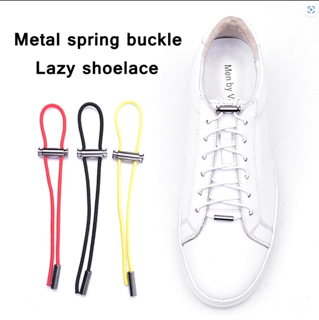 Elastic Buckle Shoelaces No Tie Shoelaces Metal Lock Button