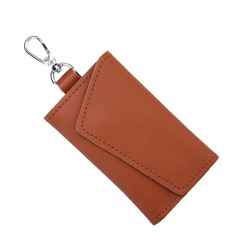 New Key Holder Wallet Genuine Leather Unisex Solid Key Wallet Organizer Bag Car Housekeeper Wallet Card Holder TR883579