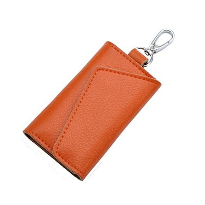 New Key Holder Wallet Genuine Leather Unisex Solid Key Wallet Organizer Bag Car Housekeeper Wallet Card Holder TR883579