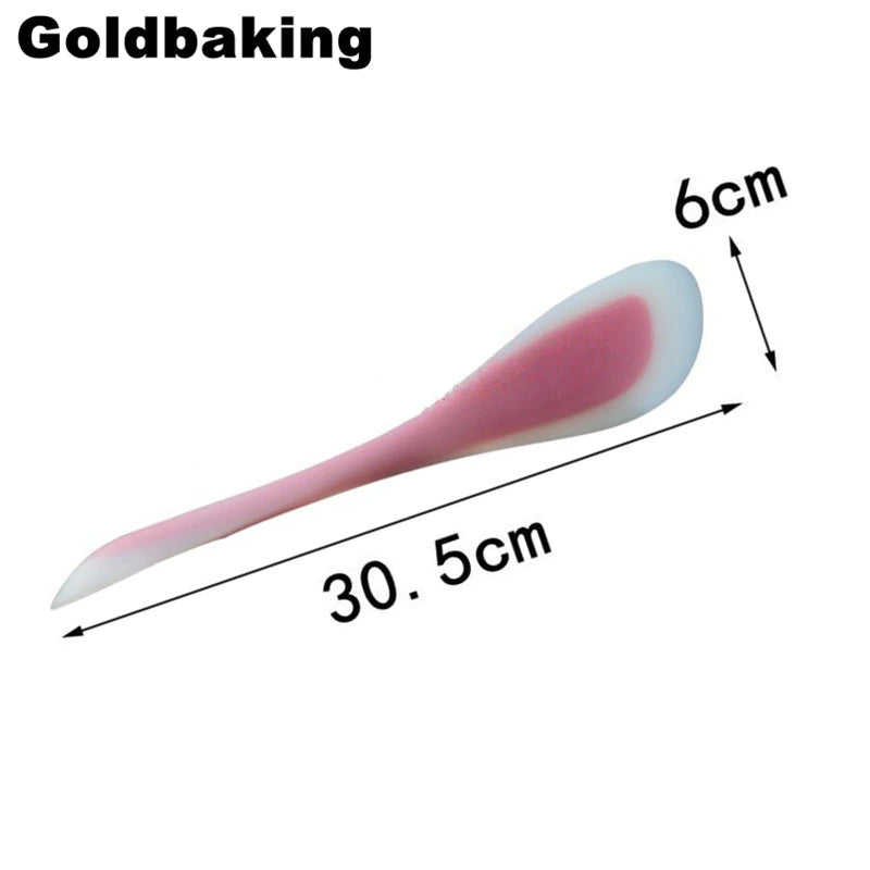 Goldbaking One Piece Double Side Multi-Function Silicone Spoon and Spatula Silicon Jar Scraper