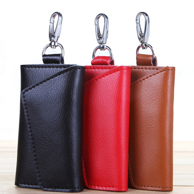 New Key Holder Wallet Genuine Leather Unisex Solid Key Wallet Organizer Bag Car Housekeeper Wallet Card Holder TR883579