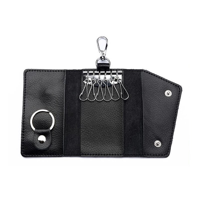 New Key Holder Wallet Genuine Leather Unisex Solid Key Wallet Organizer Bag Car Housekeeper Wallet Card Holder TR883579