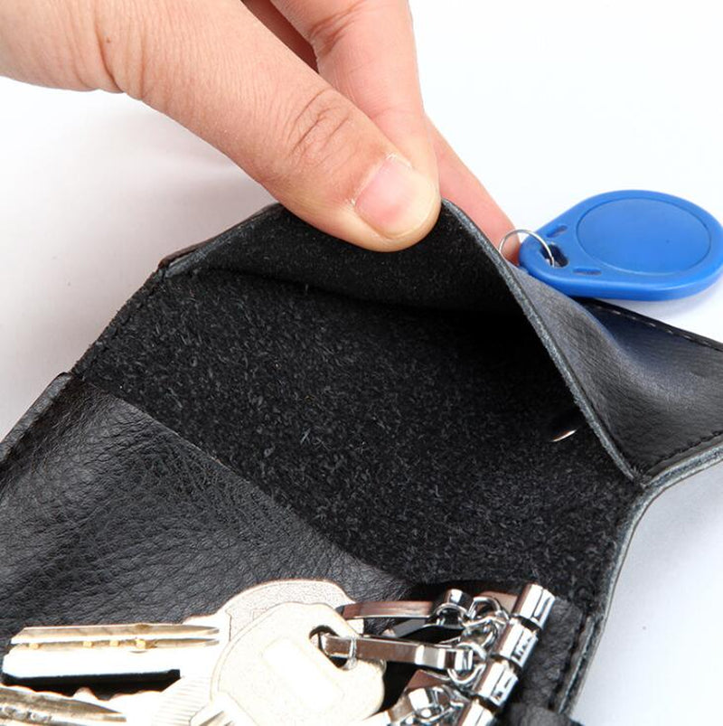 New Key Holder Wallet Genuine Leather Unisex Solid Key Wallet Organizer Bag Car Housekeeper Wallet Card Holder TR883579