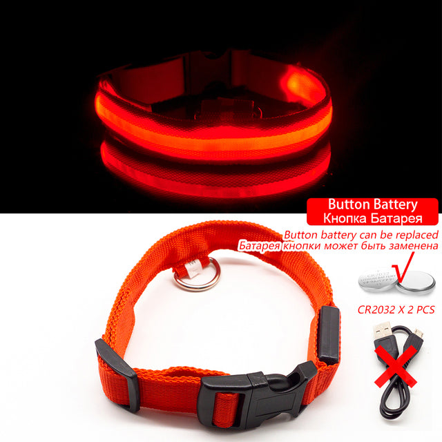 USB Charging/Battery Replacement Led Dog Collar Anti-Lost Collar for Dogs Puppies Dog Collars Leads LED Supplies Pet Products