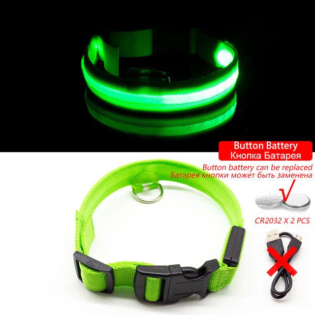 USB Charging/Battery Replacement Led Dog Collar Anti-Lost Collar for Dogs Puppies Dog Collars Leads LED Supplies Pet Products