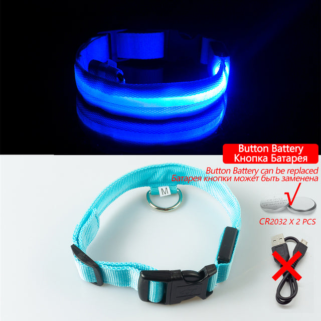 USB Charging/Battery Replacement Led Dog Collar Anti-Lost Collar for Dogs Puppies Dog Collars Leads LED Supplies Pet Products