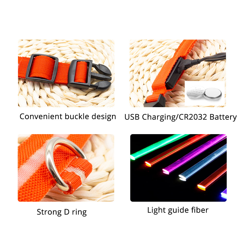 USB Charging/Battery Replacement Led Dog Collar Anti-Lost Collar for Dogs Puppies Dog Collars Leads LED Supplies Pet Products