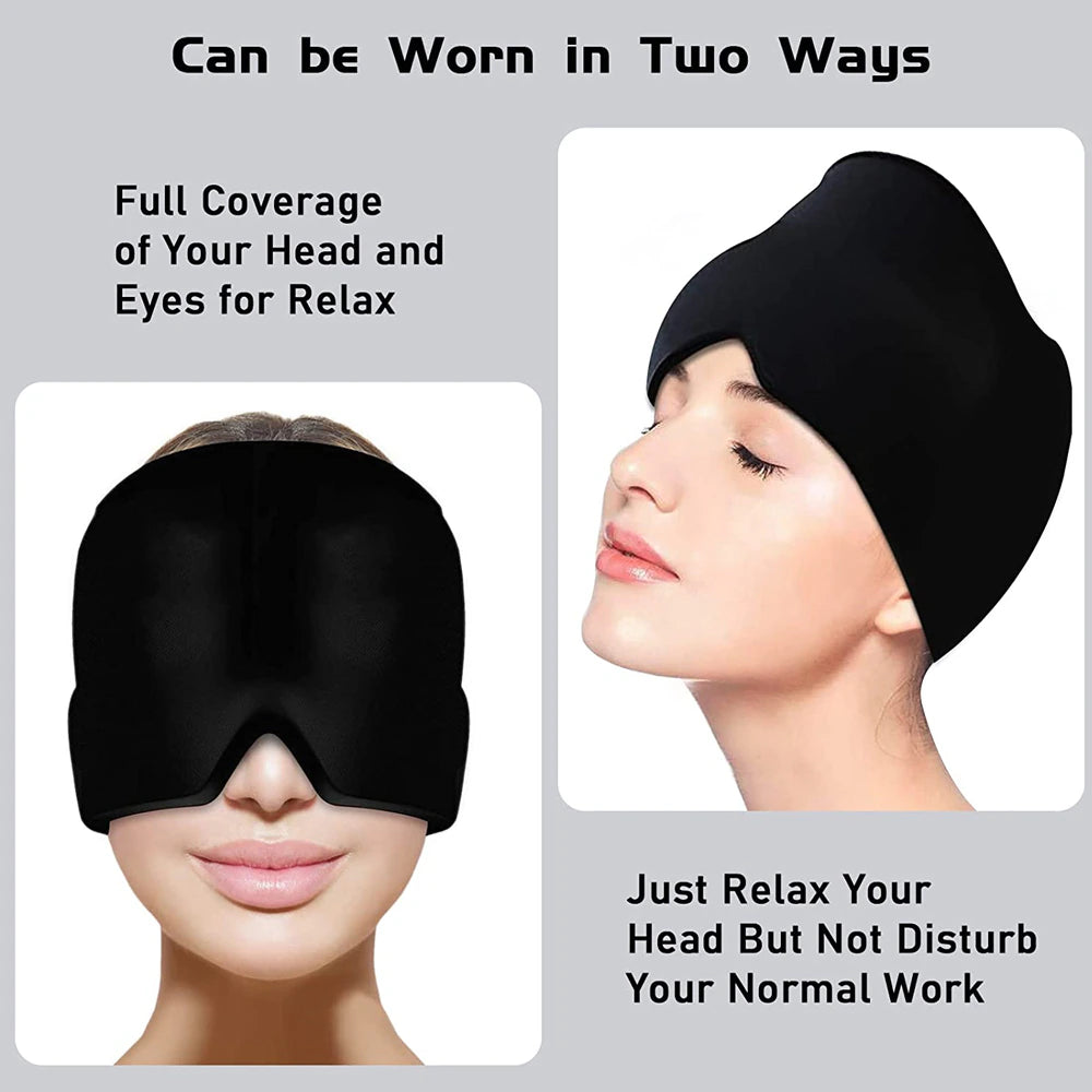 Hot Cold Therapy Headache Migraine Relief Cap Wearable Therapy Wrap Stress Pressure Pain Reliefice Hat Eye Mask Head Massager